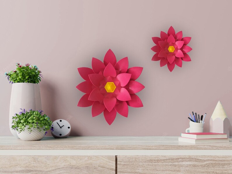 3D Wall Art Abstract Wall Art 3D Printed Lotus Flower Wall Art Abstract