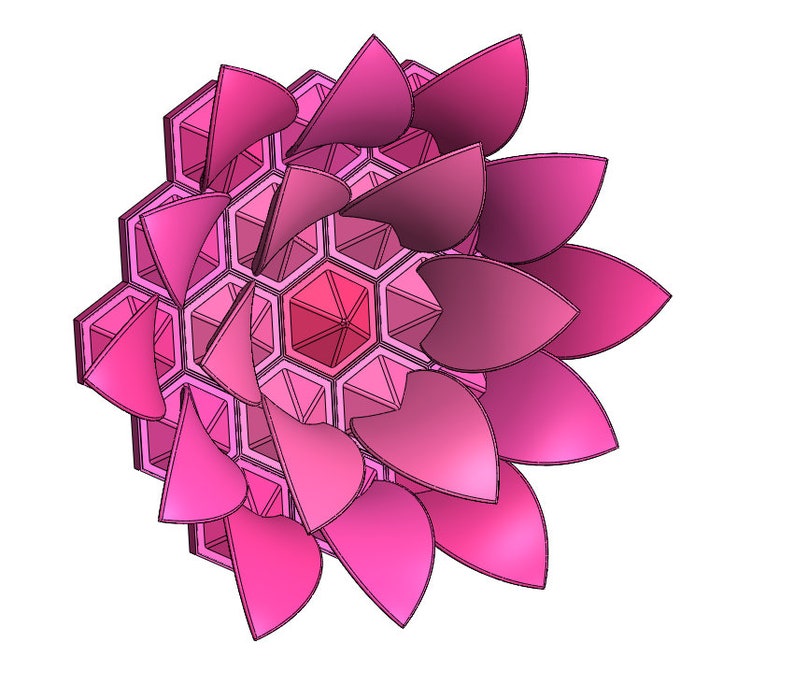 3D Wall Art Abstract Wall Art 3D Printed Lotus Flower Abstract Wall Sculpture Geometric Wall Art
