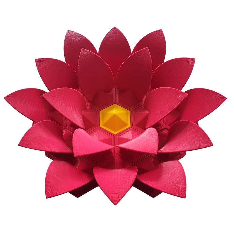 3D Wall Art Abstract Wall Art 3D Printed Lotus Flower Abstract Wall Sculpture Geometric Wall Art