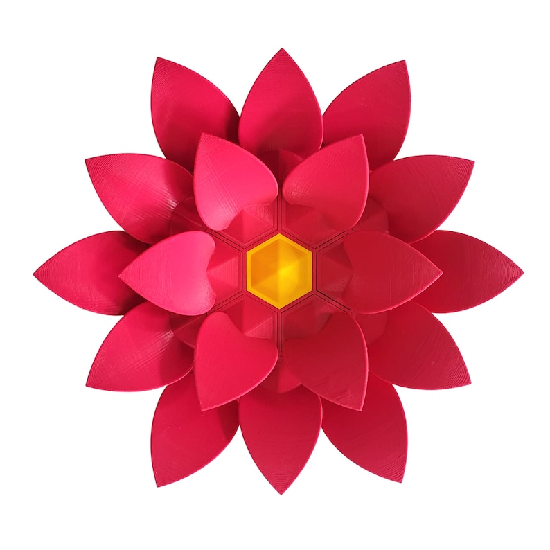 3D Wall Art Abstract Wall Art 3D Printed Lotus Flower Abstract Wall Sculpture Geometric Wall Art