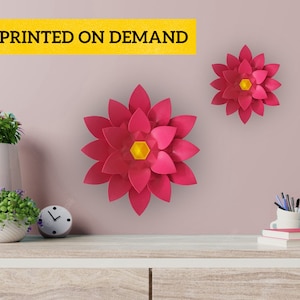 3D Wall Art | Abstract Wall Art | 3D Printed | Lotus Flower | Abstract Wall Sculpture | Geometric Wall Art | Pink Wall Art | Wall Sculpture