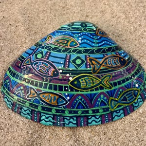 Concha marina "Deco Aquarium" pintada a mano