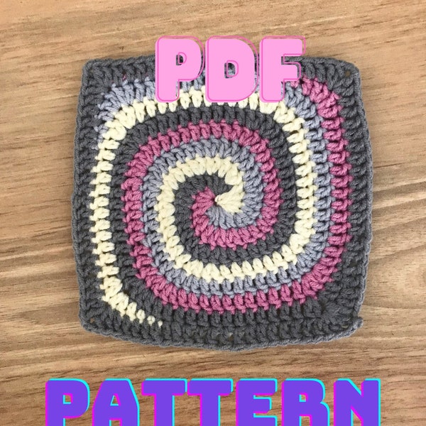 Spiral Crochet Motif Pattern -PDF in English with detalied explanation and too much photos.Beginner and advanced level