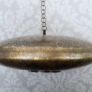 Custom Made Handcrafted Brushed Brass Dome Lighting Fixture - Farmhouse Pendant Light