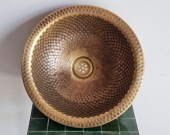 Custom Bathroom Sink In Brushed Brass Aged Finish