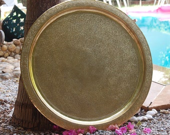 Custom Made Brass NMILI Tray Gift - Brass Bohemian & Mid Century Moder Hanging Decortive Plate Tray - Hand Engraved Authentic Piece