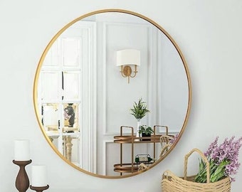 Custom Made Living Brass Circular Mirror