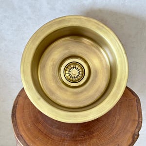 Wet Area Bar Sink - Modern Bar Sink, Smooth Finish Interior 8" brushed Brass Bar Sink - Small Bar Area Sink Inner 8inch Wet Bar Sink