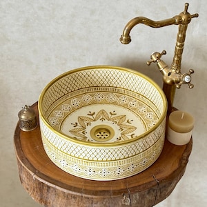 Mustard Yellow Custom Made Ceramic Sink - Bathroom Vanity Centerpiece for Eco-Friendly Decor - Bathroom Statement Piece