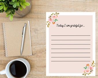 Gratitude Journal, Gratitude Journal Printable, Gratitude Instant Printable, Daily Gratitude Printable, Gratitude Journal Instant Printable