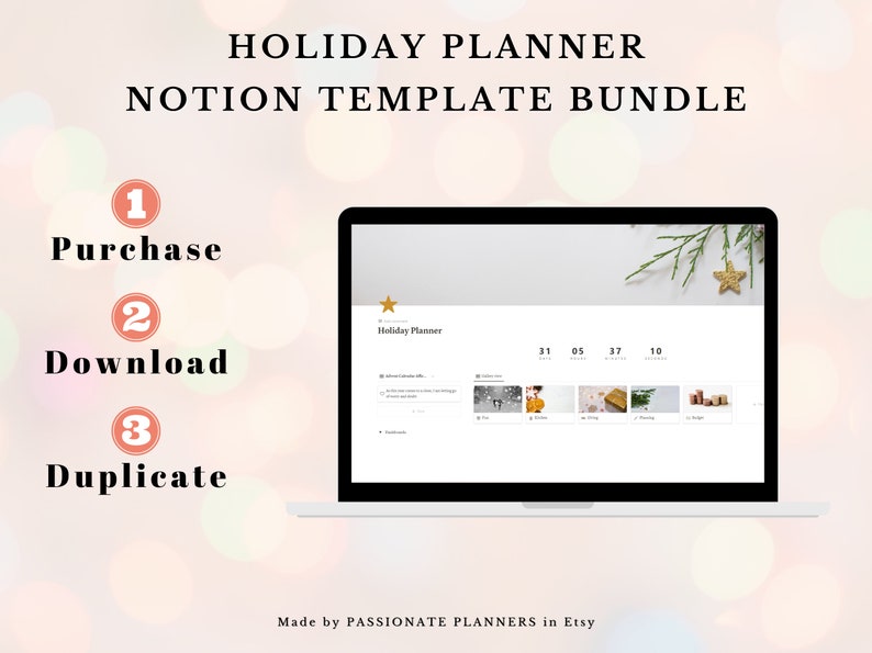 Holiday Planner Notion Template Bundle Notion Dashboard Etsy