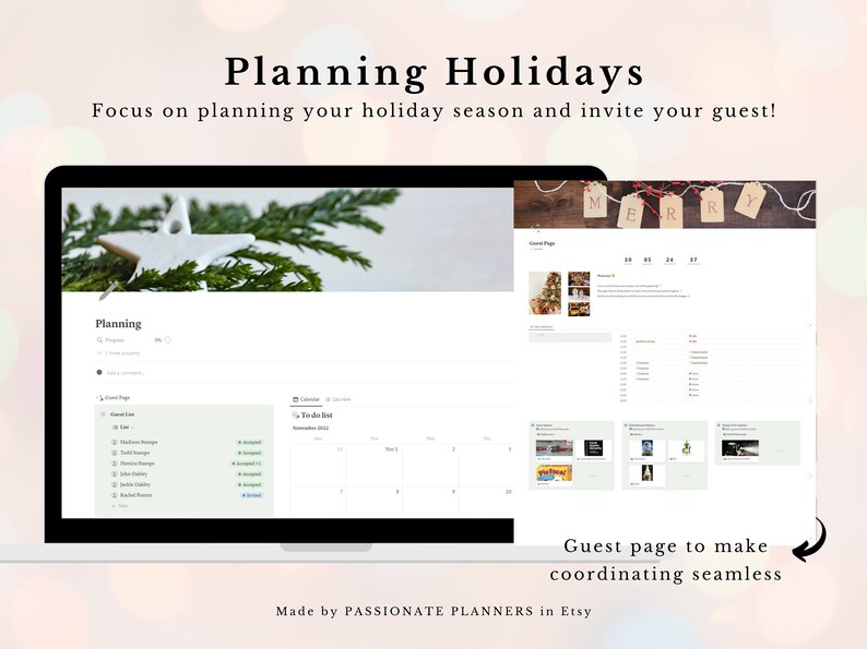 Holiday Planner Notion Template Bundle Notion Dashboard Etsy