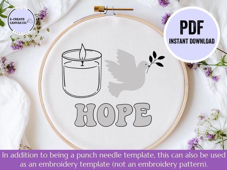 There is Hope Punch Needle Pattern PDF Download - DIY Punch Needle ...