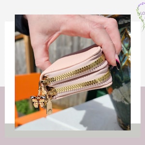 Mini Schmetterling Charm Reißverschluss Geldbörse - Kompakte Geldbörse - Kartenhalter mit dekorativen Anhänger - Stilvolles Accessoire für jeden Tag