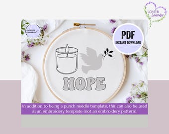 There is Hope Punch Needle Pattern PDF Download - DIY Punch Needle Design Embroidery, Beginner-Friendly Punchneedling Needlecraft