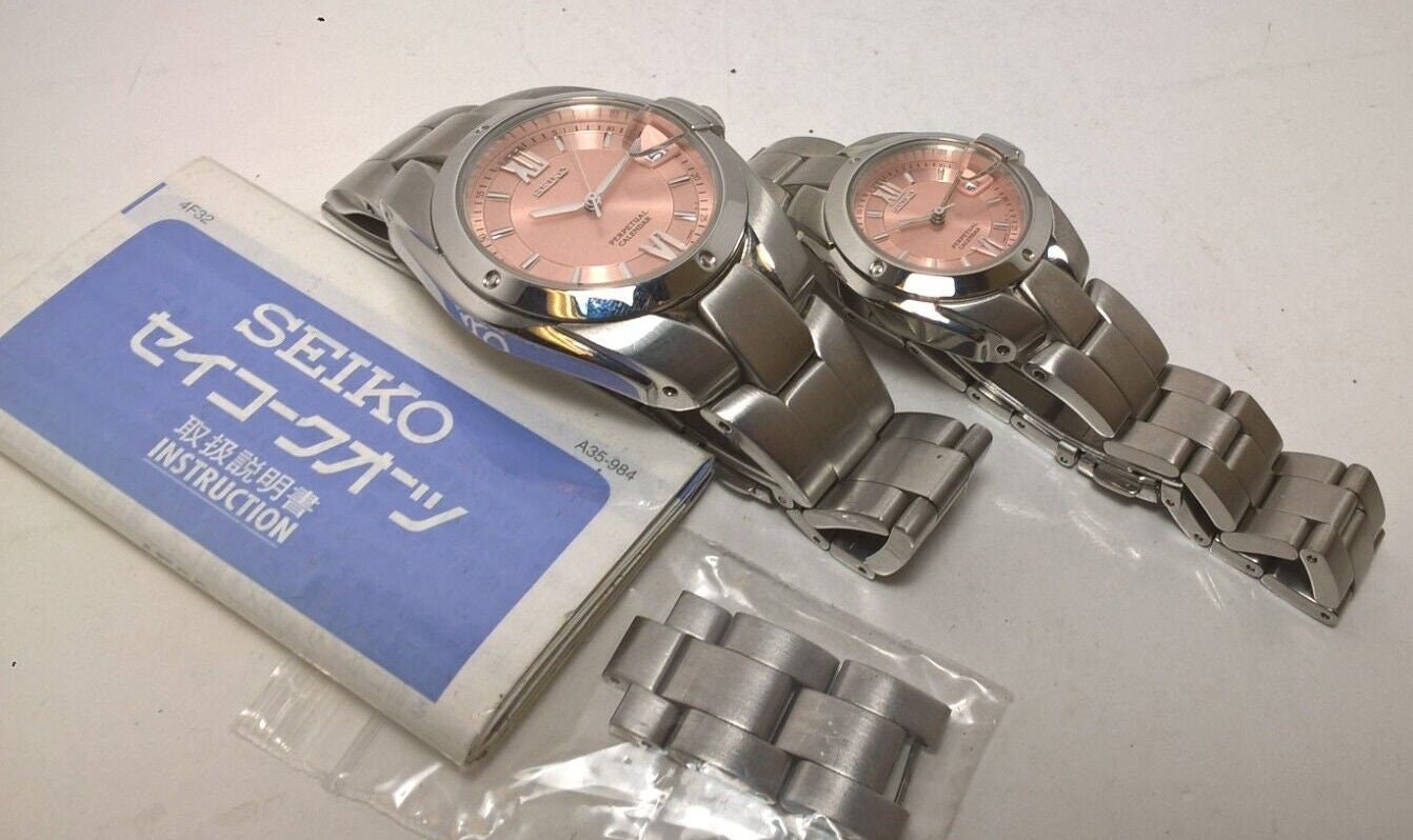 Matching Pair of High End Seiko Perpetual Calendar High - Etsy