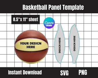 Customizable Basketball Panel Template Svg, Blank Basketball Panel Template, Canva editable Basketball Panel Template, custom basketball png