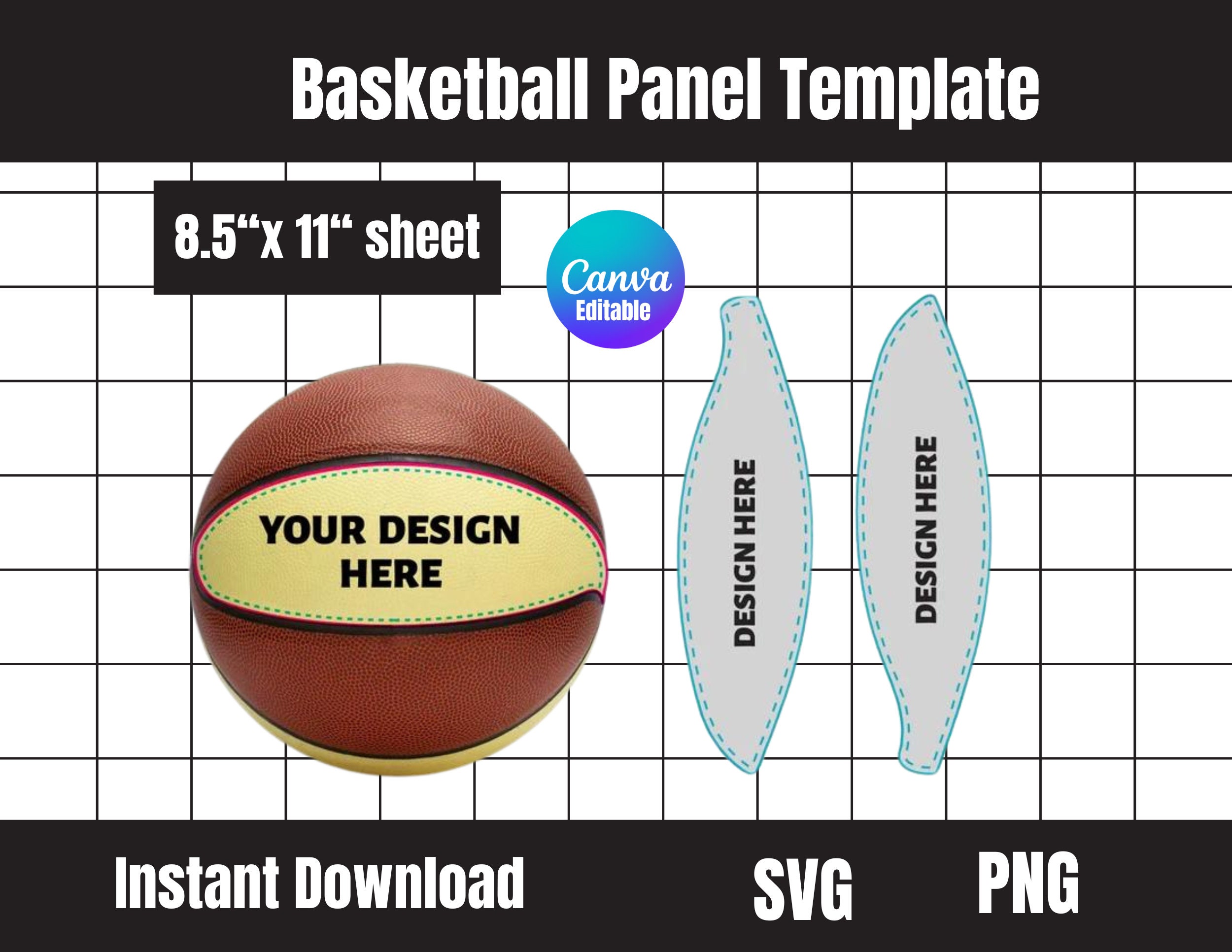 Customizable Basketball Panel Template Svg, Blank Basketball Panel Customizable Basketball Panel Template Svg, Blank Basketball Panel