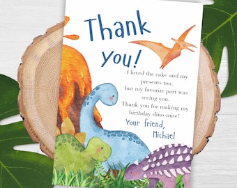 Dinosaur Thank You Card Birthday Dinosaur Party Thank You Letter Dinosaur Thank You Template Birthday Dino-mite Birthday Thank You Note 0008