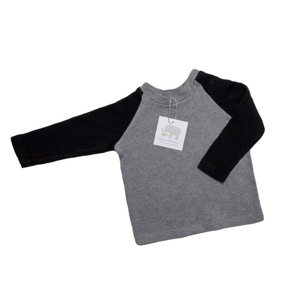 Organic Cotton size 3T Boy's Thermal Sleeved Long Sleeve Shirt 