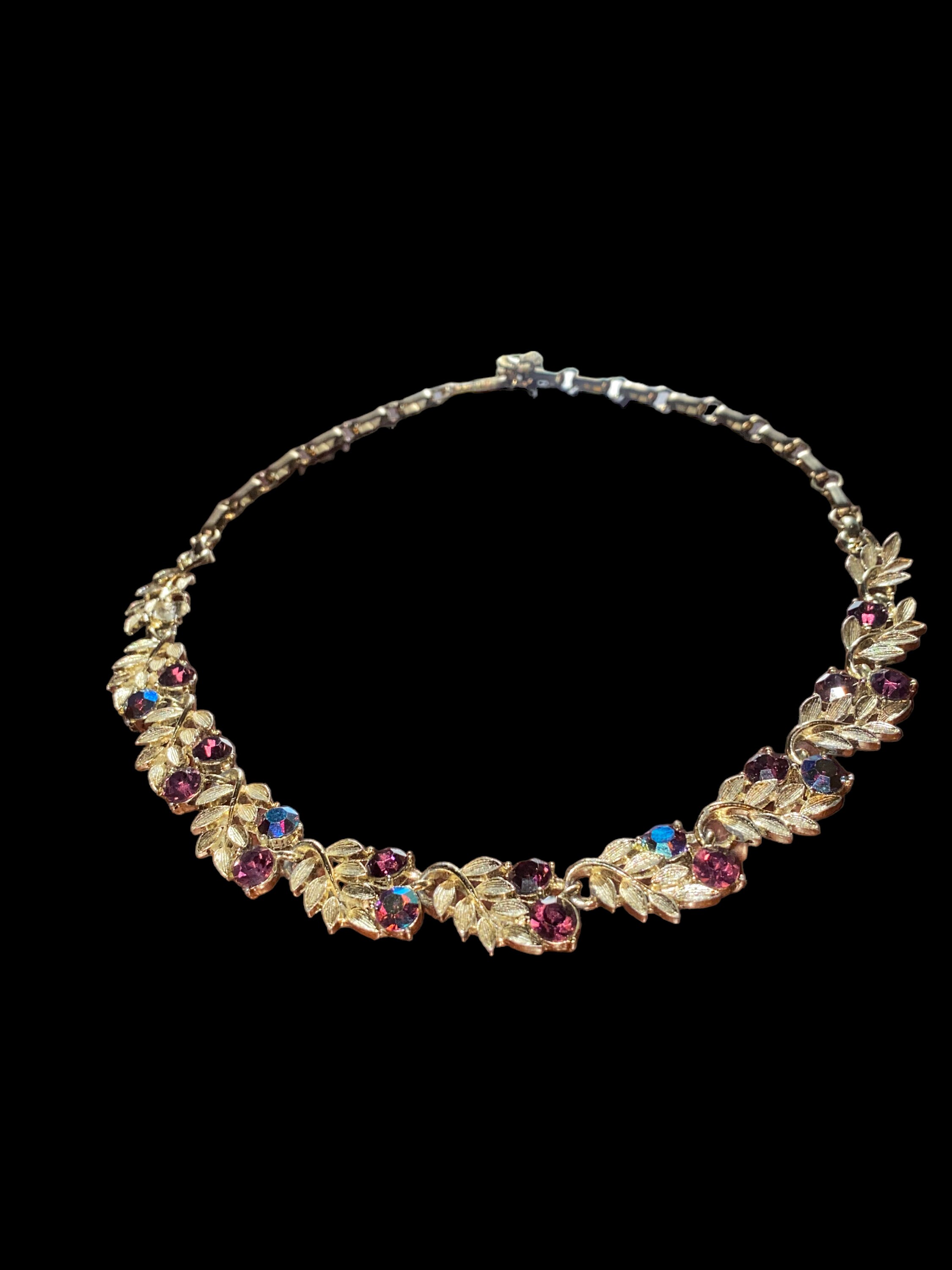 Lisner Purple AB Rhinestone Choker Necklace Etsy