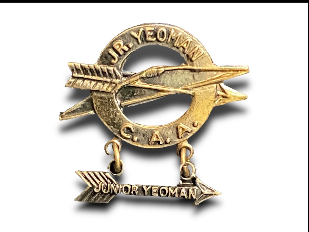 Vintage Circa 1950s Archery Pins Jr Yeoman C.A.A. Camp Archery