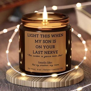 Funny Daughter in law Candle, Daughter in Law Wedding Gift, Future Daughter in Law Gift,  Bridal shower gift for daughter in law