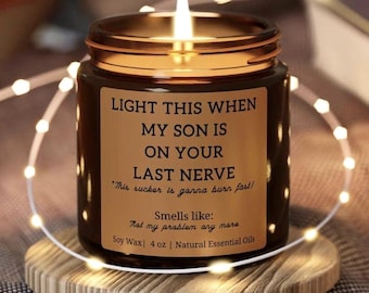 Funny Daughter in law Candle, Daughter in Law Wedding Gift, Future Daughter in Law Gift,  Bridal shower gift for daughter in law
