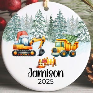 Gift For Grandkid Personalized Mixer Truck Construction Christmas Ornament