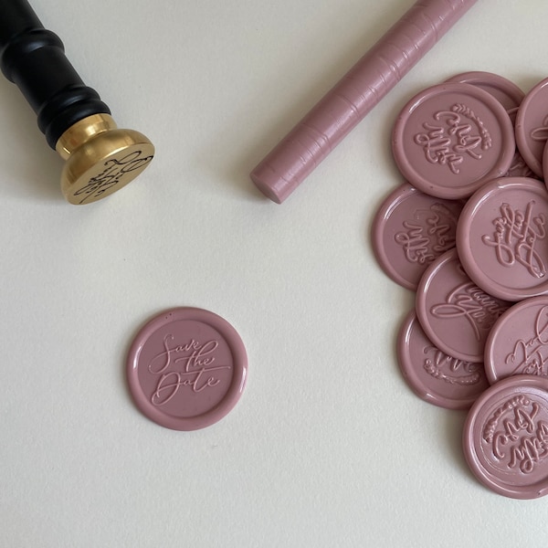 Save the Date Wax Seal Stamp w/ Adhesive Backing