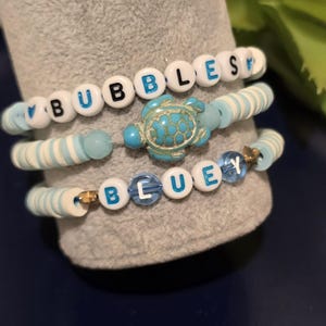 Blue themed Heishi Bead Bracelet | Heishi Bracelet | Girls Bracelet Gift | Womens Bracelet | Motivational Bracelet | Jewelry Birthday Gift