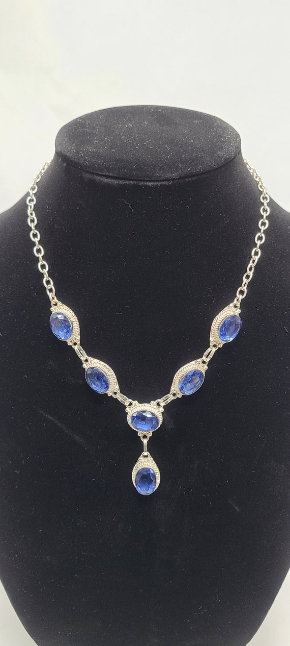 Vintage silver and blue stone necklace