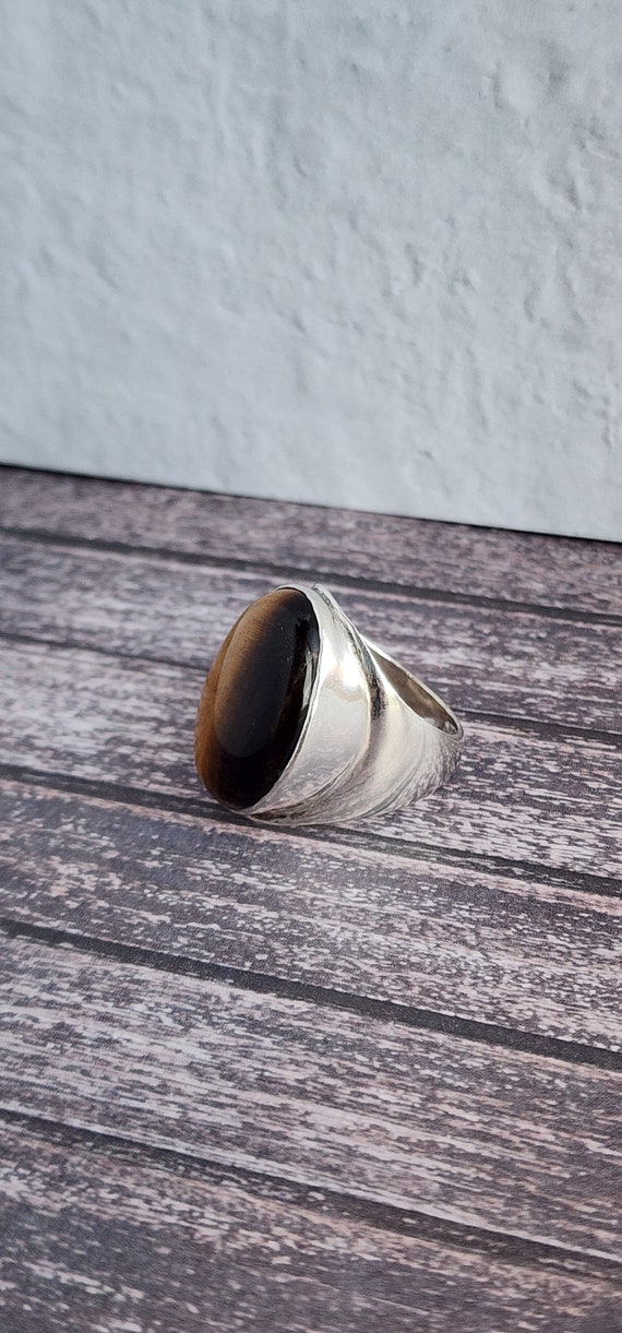 Silver and Tigers Eye Ring