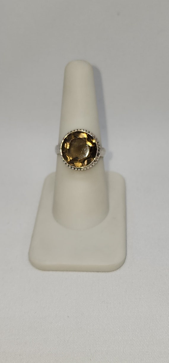 Vintage Silver and Smokey Quartz ring