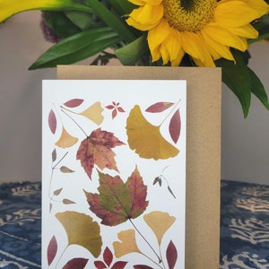 Slow Pressed Autumn Leaves Greeting Card for All Occasions