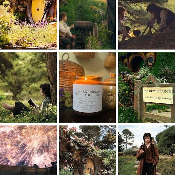 Morning in the Shire Scented Candle, Lord of the Rings, Hobbits, The Shire, Bilbo Baggins