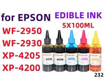 5X100ML (2XBK) eetbare inkt voor WF-2950 WF-2930 Xp-4200 Xp-4205-printer T232 232-cartridge