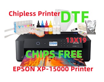 Wide Format DTF Printer Bundle:  XP-15000 Refurbished, Chipless