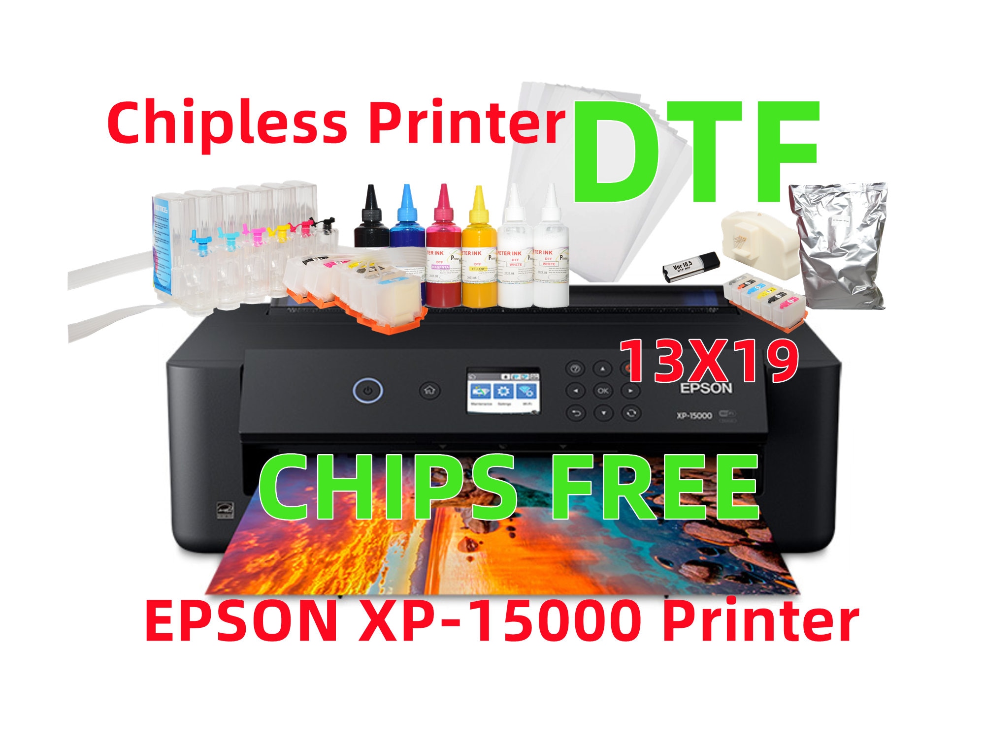 DTF Printer A3 For Epson XP600 DTF Conversion Kit DTF Transfer Printer for  All Fabrics with Roll Feeder DTF Printing Machine A3