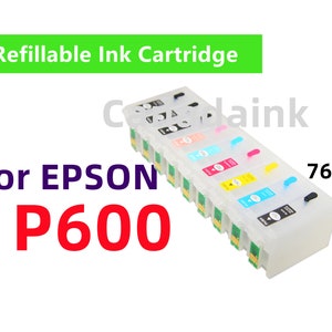 Kit de 9 cartouches d'encre rechargeables vides pour imprimante SureColor SC P600, cartouche T760 760 avec ARC