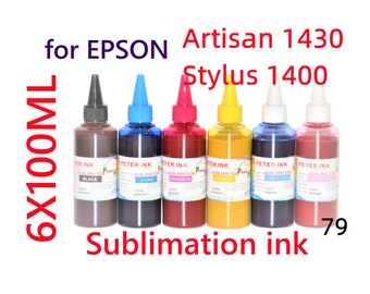 Sublimation Ink Refill (6 x 100ML) for Artisan 1430, Stylus 1400