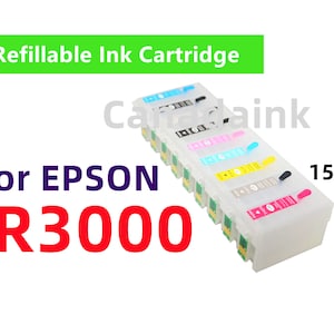 Kit de 9 cartouches d'encre rechargeables vides pour imprimante Stylus Photo R3000, cartouche T157 157 avec ARC