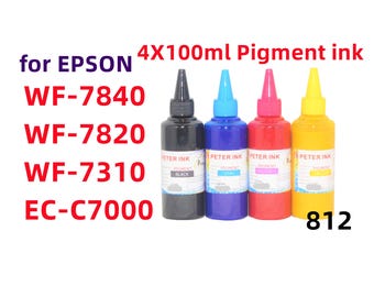 4x100ml Pigment Ink for WF-7840 WF-7310 EC-C7000
