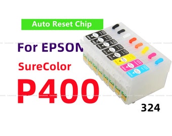 Empty Refillable Ink Cartridge kit for SureColor P400 Printer T324 324 Cartridge with ARC
