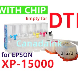 Système d'encre CISS vide pour Expression Photo hd Xp-15000 Xp 15000 xp1500 T312 T314 312 314 XL avec puces à usage unique pour l'impression DTF