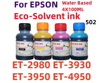 4X100ml Eco Solvent (wasserbasiert) für ET Et-2988 ET-3958 Drucker 502 für Transfers
