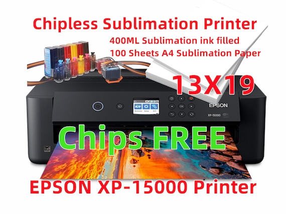 XP-15000 Wide Format Sublimation Printer Bundle, Refurbished Epson, with CISS Ink System and Paper ***