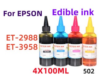 4 x 100 ml eetbare navulinkt voor ET-2988 et-3958 printer 502