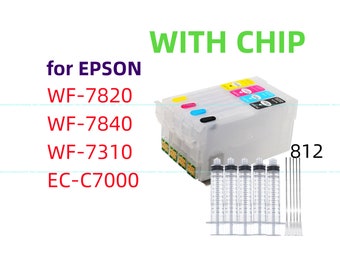 Refillable Ink Cartridge Set for WF-7840 WF-7820 T812 XL