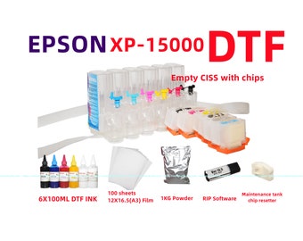 DTF Printing Kit for XP-15000: CISS, Ink, Film, Powder